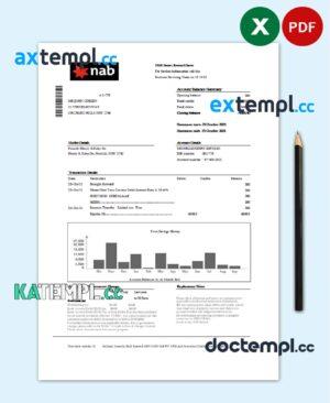 sample USA NAB Bank statement template in .xls and .pdf file format download