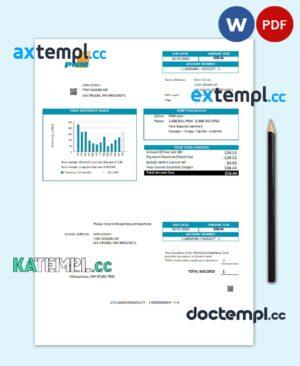 sample USA New Mexico PNM easy fillable utility bill template in Word and PDF format (.doc and .pdf) download