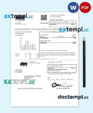 sample USA South Dakota Black Hills Energy utility bill template in Word and PDF format download