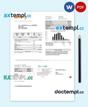sample USA Spire gas utility bill template in Word and PDF format download