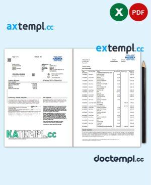 sample United Kingdom Halifax bank proof of address statement template in Excel and PDF format (2 pages) download