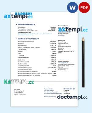 sample Uzbekistan Aloqabank proof of address statement template in Word and PDF format download