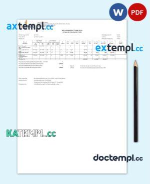 sample VIETNAM VINHOMES utility bill Word and PDF template download