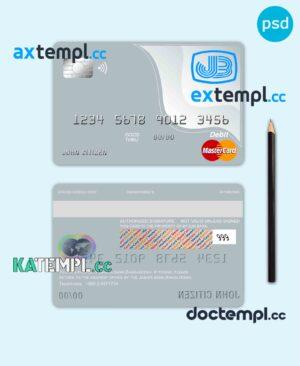 sample Bangladesh Janata bank mastercard debit card template in PSD format, fully editable download