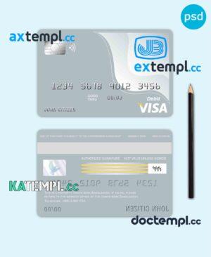 sample Bangladesh Janata bank visa card debit card template in PSD format, fully editable download