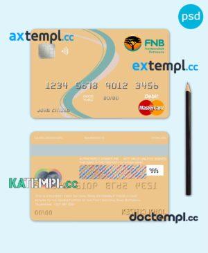 sample Botswana First National Bank mastercard debit card template in PSD format, fully editable download