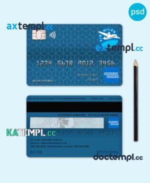 sample Canada American Express Air Miles credit card template in PSD format, fully editable download