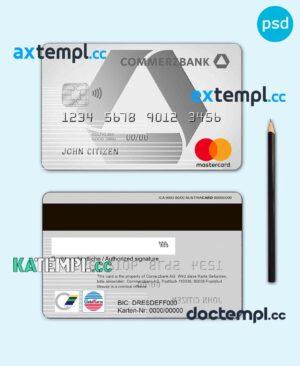 sample Germany Commerzbank Bank mastercard template in PSD format, fully editable download