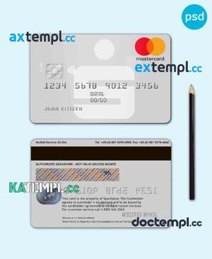 sample Germany Sparkasse Bank mastercard card template in PSD format, fully editable download