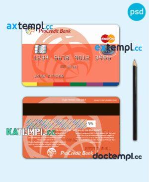 sample Moldova ProCredit Bank mastercard template in PSD format,fully editable download