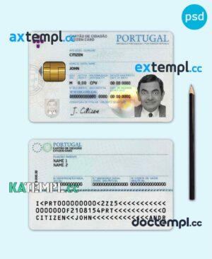 sample Portugal ID template in PSD format, fully editable download