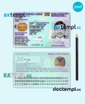 sample Sweden ID template in PSD format, fully editable download