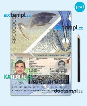 sample Trinidad and Tobago passport template in PSD format, with all fonts Trinidad and Tobago passport template in PSD format, with all fonts download