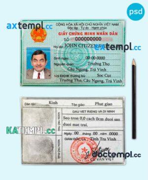 sample Vietnam ID template in PSD format, fully editable download