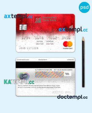 sample Netherlands Amsterdam Trade bank mastercard, fully editable template in PSD format download
