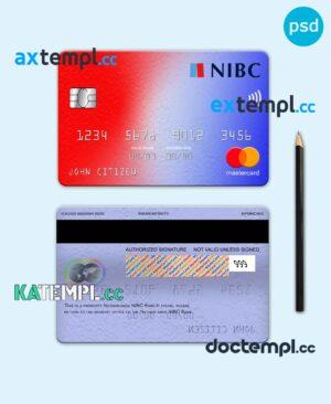 sample Netherlands NIBC bank mastercard, fully editable template in PSD format download