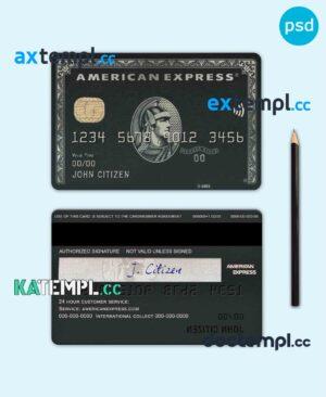 sample USA BMO Bank of Montreal bank AMEX black card template in PSD format, fully editable download