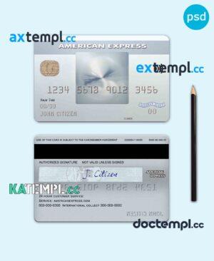 sample USA Bank of New York Mellon AMEX everyday card template in PSD format, fully editable download