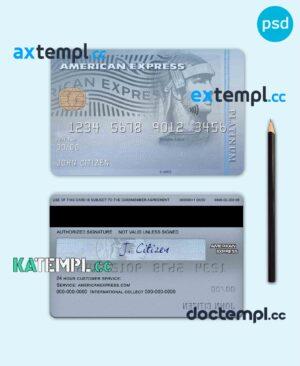 sample USA Carrington Mortgage Services bank AMEX platinum card template in PSD format, fully editable download