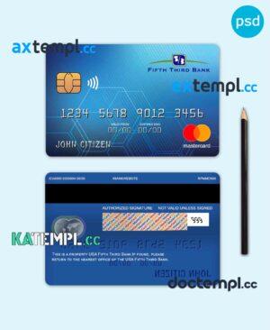 sample USA Fifth Third bank mastercard fully editable template in PSD format download