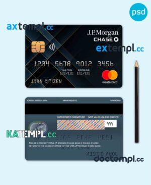 sample USA JP Morgan Chase bank mastercard fully editable template in PSD format download