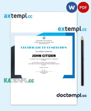 sample USA HR Internship certificate template in Word and PDF format download