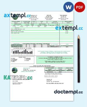 sample USA Tennessee Mountain Electric Cooperative, Inc. (MEC) utility bill template in Word and PDF format download