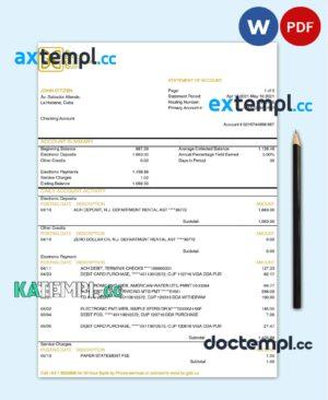 sample Cuba Banco Central de Cuba bank proof of address statement template in Word and PDF format download