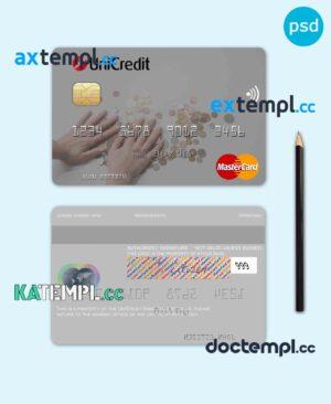 sample Italy UniCredit Bank mastercard fully editable template in PSD format download
