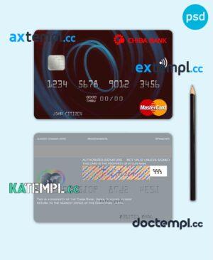 sample Japan Chiba Bank mastercard fully editable template in PSD format download