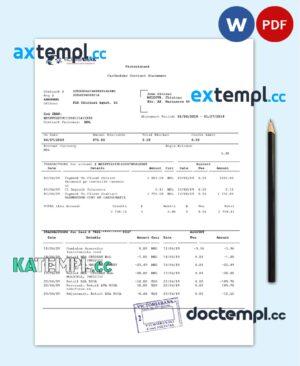 sample Moldova Victoriabank proof of address statement template in Word and PDF format download