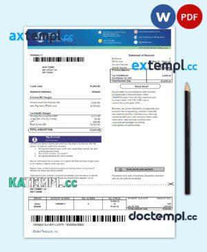 sample Philippines Globe Business utility bill template in Word and PDF format download