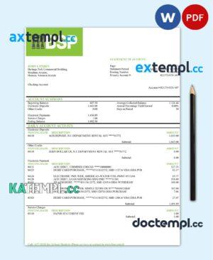 sample Solomon Islands BSP bank statement template in Word and PDF format download