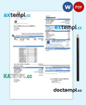 sample USA Oklahoma City of Broken Arrow utility bill template in Word and PDF format download