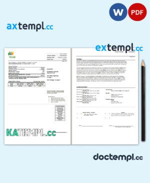 sample USA RG&E utility bill template in Word and PDF format, 5 pages download