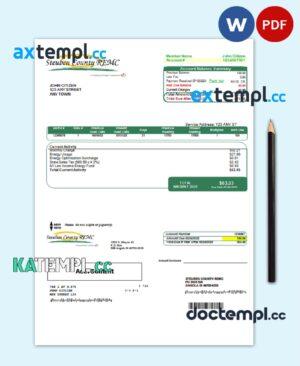 sample USA Steuben Country REMC utility bill template in Word and PDF format download