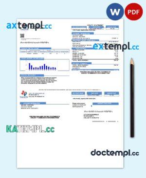 sample USA Texas City of Duncanville utility bill template in Word and PDF format download