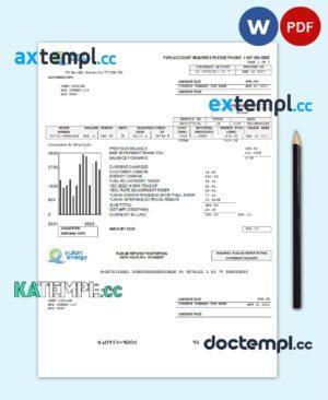 sample Canada Yukon Energy utility bill template in Word and PDF format download