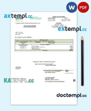 sample USA Consumers Energy utility bill template in Word and PDF format download