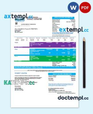 sample USA EID utility bill template in Word and PDF format download