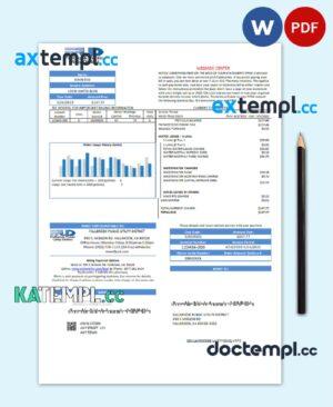 sample USA Fallbrook Public utility bill template in Word and PDF format download