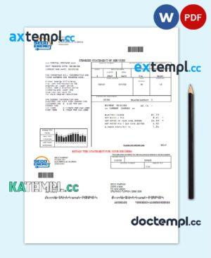 sample USA Florida Seco Energy utility bill template in Word and PDF format download