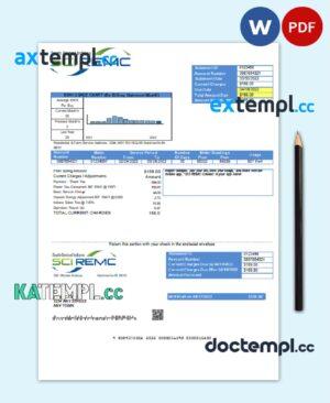 sample USA Indiana SCI REMC utility bill template in Word and PDF format download