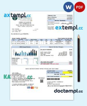 sample USA Iowa Clarke Electric Cooperative, Inc utility bill template in Word and PDF format download