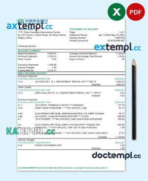 sample China Minsheng bank statement Excel and PDF template (AutoSum) download