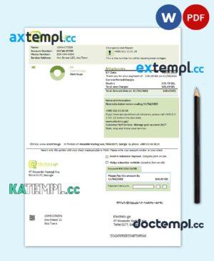 sample Georgia Electrics.ge electricity bill template in Word and PDF format download