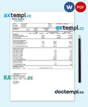 sample USA educational earning statement template in Word and PDF format download