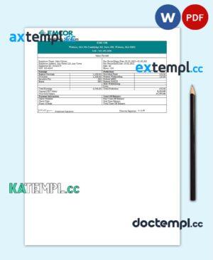 sample USA engineering company employee sheet template in Word and PDF format download