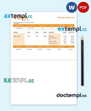 sample USA financial company employee sheet template in Word and PDF format, version 4 download