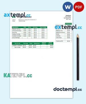 sample USA forest and paper company employee sheet template in Word and PDF format download